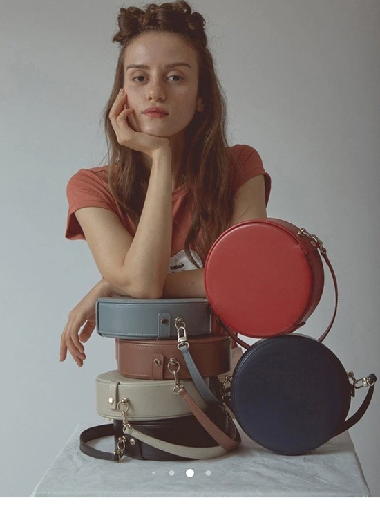 A. Cloud Handbags - A.Cloud Round Bag Red Leather Crossbody Minimalist Geometric Quality